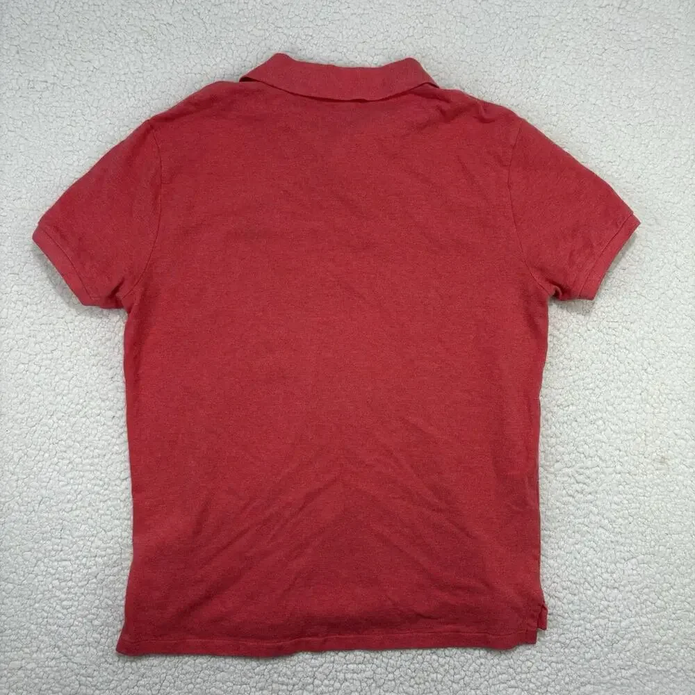 Polo Ralph Lauren Mens Polo Shirt Short‎ Sleeve Large Red Custom Slim Fit Cotton